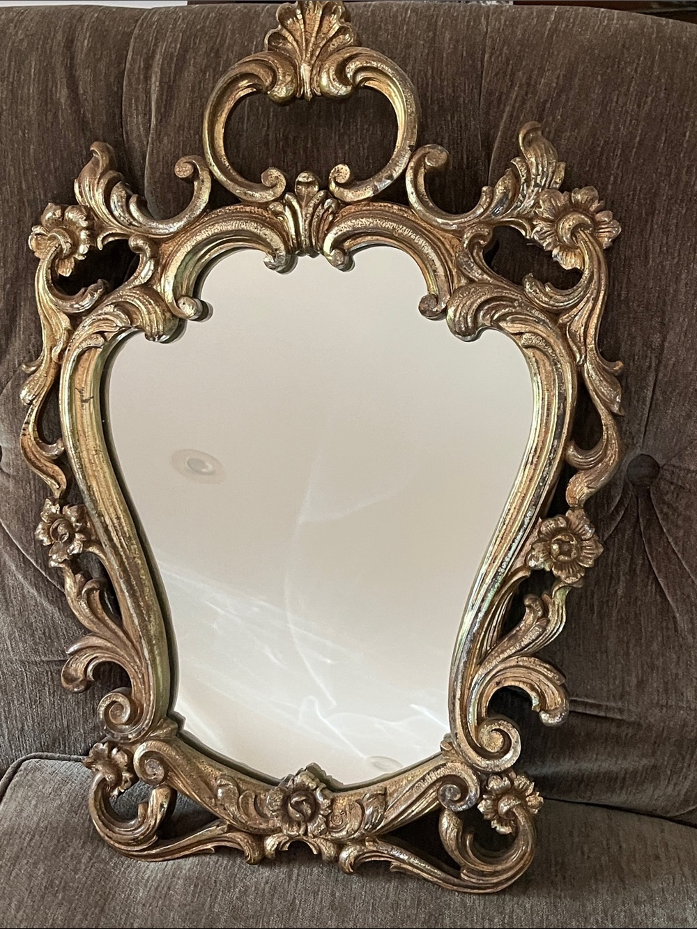 VTG Syroco Ornate Wall Hanging Mirror Vintage Gold Victorian